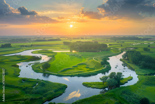 Sunset Serenity: A Dusk-tinted Stroll through a Dutch National Park