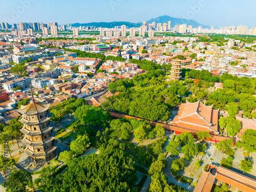 Early morning scenery of Kaiyuan Temple in Quanzhou, Fujian, China photo