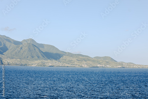 Wallpaper Mural Charlestown, St Kitts and Nevis - March 28, 2028: Landscapes and vessels along the shores of St Kitts seen from the water
 Torontodigital.ca