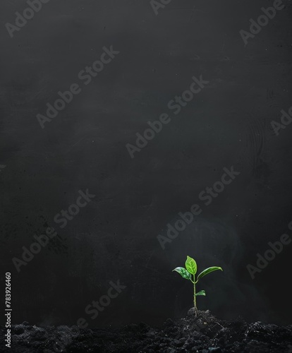 Small green plant sprouts from ground