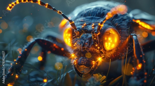 Close Up of Bug With Glowing Eyes photo