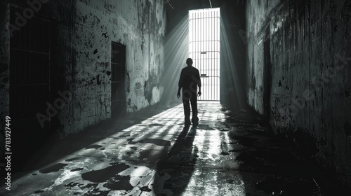 Man Leaving Solitary Confinement into Light