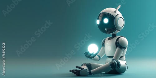 profesional and moder animated bot thinking, simple style, light colors © Muhammad