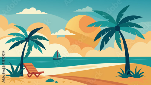 summer-beach-vector-silhouette--vector-illustratio © VarotChondra
