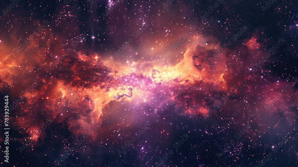 Colorful cosmic clouds and star fields in space - This vibrant image captures the dynamic beauty of cosmic clouds and star fields, highlighting the magnificence of outer space