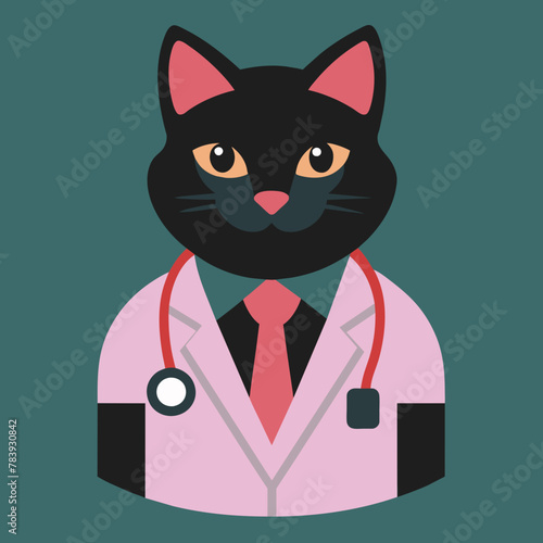 Doctor Cat Vector Illustration