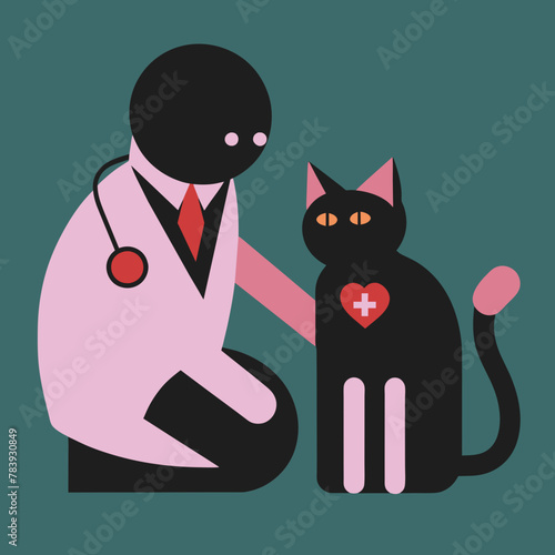 Doctor Cat Vector Illustration