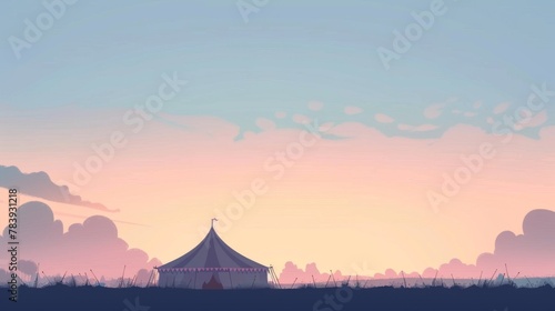 Serene Sunset at the Carnival with Pastel Sky