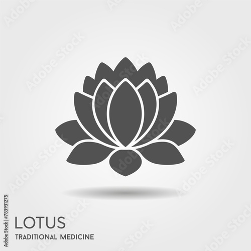 Lotus flower. Flat vector illustration for packaging, corporate identity, labels, postcards, invitations