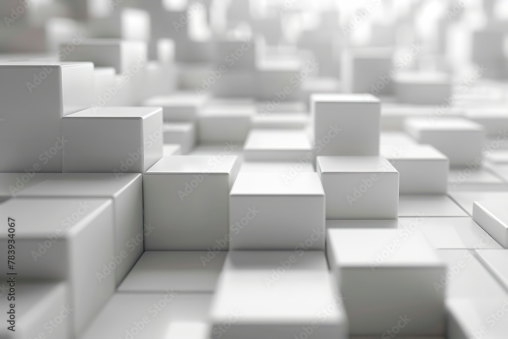 3D square white technology communication abstract. Generative Ai 3D square white technology communication abstract. Generative Ai