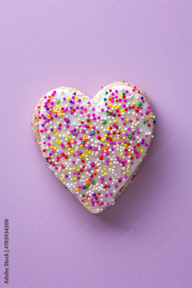 Heart-Shaped Cookie with Vibrant Sprinkles Heart-Shaped Cookie with Vibrant Sprinkles