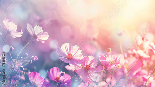 Vibrant Pastel Flower Meadow, Spring Landscape © M.Gierczyk