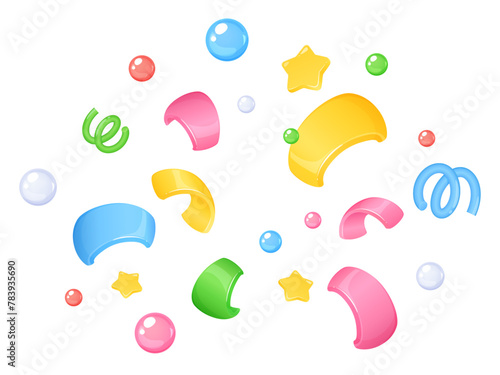 立体的なかわいいパーティークラッカーの中身のイラスト