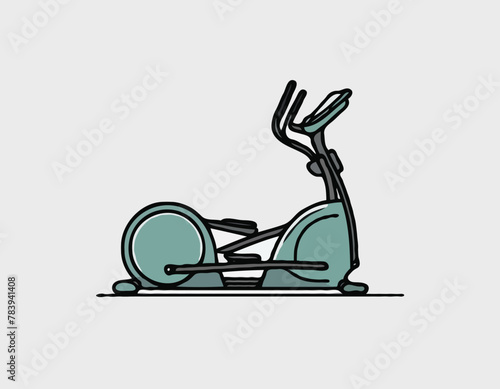 Elliptical Trainer Doodle Icon. Hand Drawn Symbol Vector