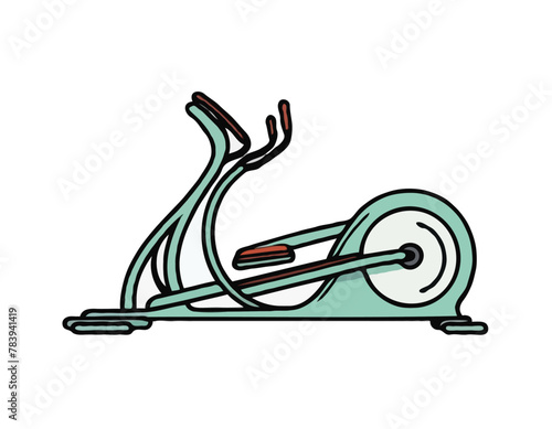 Elliptical Trainer Doodle Icon. Hand Drawn Symbol Vector