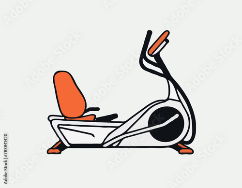 Elliptical Trainer Doodle Icon. Hand Drawn Symbol Vector