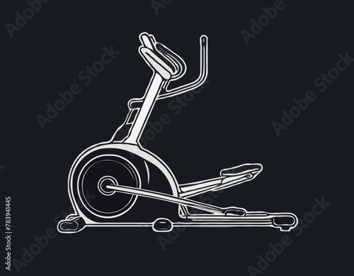 Elliptical Trainer Doodle Icon. Hand Drawn Symbol Vector