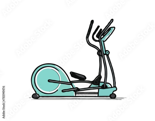Elliptical Trainer Doodle Icon. Hand Drawn Symbol Vector
