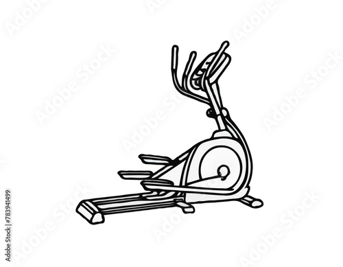 Elliptical Trainer Doodle Icon. Hand Drawn Symbol Vector