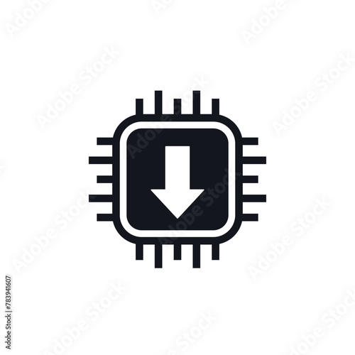 Obraz na płótnie firmware update icon with a chip