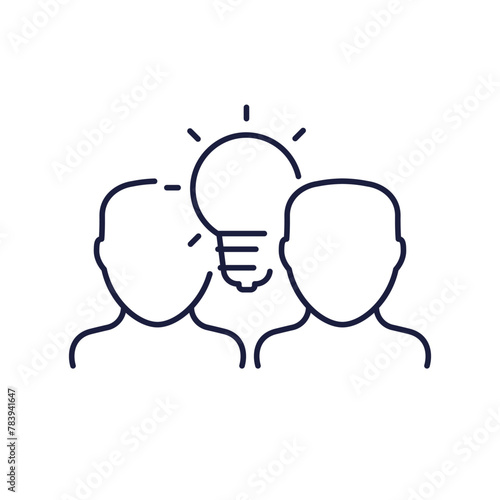 people and an idea line icon