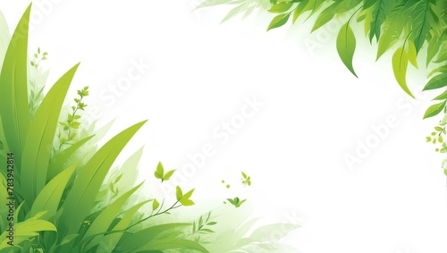 green grass frame with background and copy space 