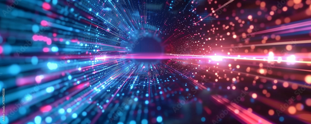 Naklejka premium Abstract technology background with clear representation of fast global data transfer, extremely fast broadband internet access and connectivity.