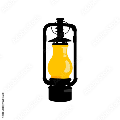 Mining kerosene lamp, old nat lamp - vector illustration