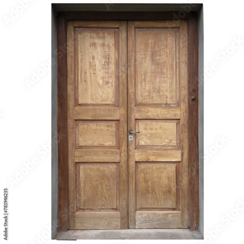 Vintage Weathered Wooden Door in Disrepair 