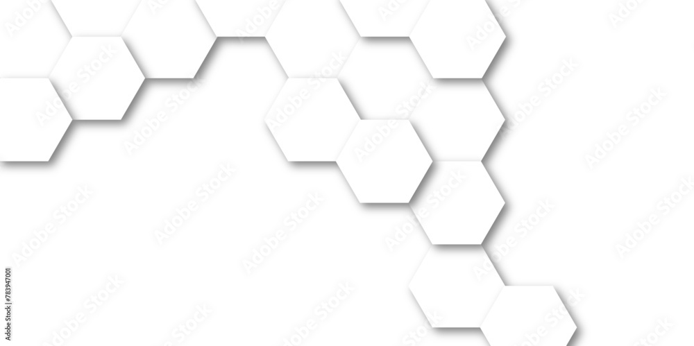 Abstract 3d background with hexagons backdrop background. A white marble wall with hexagon tiles for texture. honeycomb white Background ,light and shadow. Top view. Abstract background. Abstract 3d background with hexagons backdrop background. A white marble wall with hexagon tiles for texture. honeycomb white Background ,light and shadow. Top view. Abstract background.