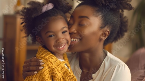 A Heartwarming Mother-Daughter Embrace photo