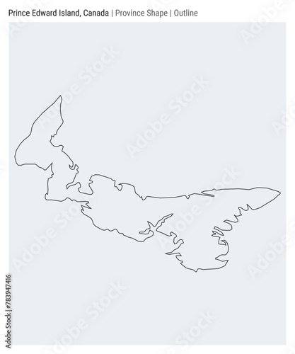 Prince Edward Island, Canada. Simple vector map. Province shape. Outline style. Border of Prince Edward Island. Vector illustration.