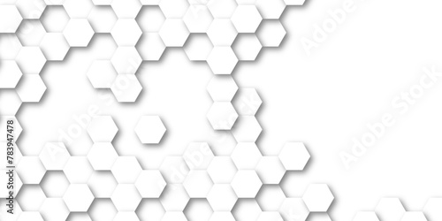 Abstract 3d background with hexagons backdrop background. A white marble wall with hexagon tiles for texture. honeycomb white Background ,light and shadow. Top view. Abstract background. © Chip Kidd