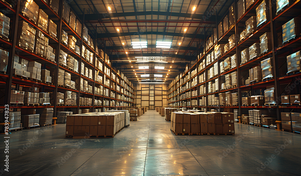 Industrial Warehouse: Vast Capacity for Goods Storage.