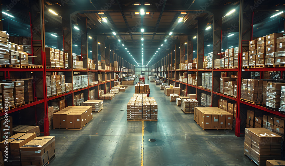 Industrial Warehouse: Vast Capacity for Goods Storage.