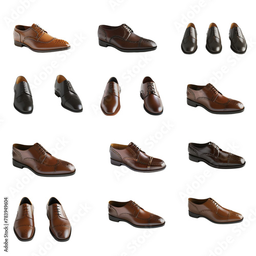 Men's shoes, transparent background, the beauty of the material and the elegance of wearing it