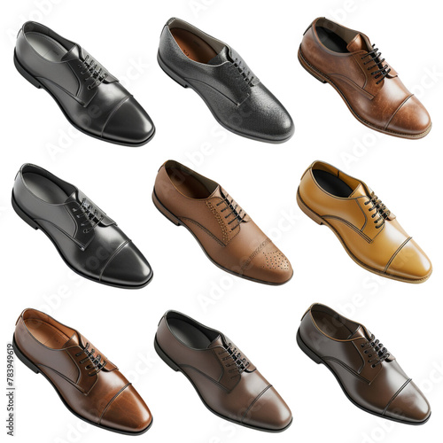 Men's shoes, transparent background, the beauty of the material and the elegance of wearing