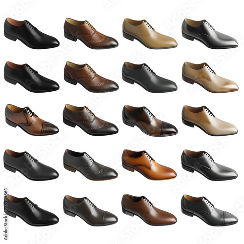 Men's shoes, transparent background, the beauty of the material and the elegance of wearing