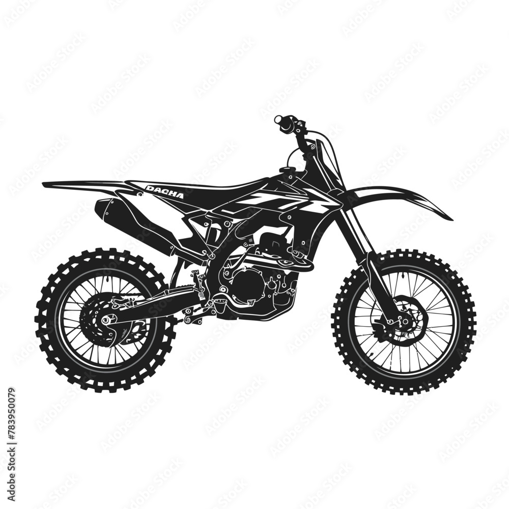 off-road Motocross Dirtbike black silhouette vector.