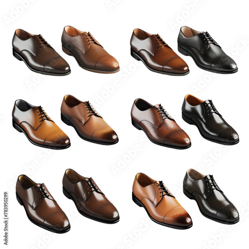 Men's shoes, transparent background, the beauty of the material and the elegance of wearing