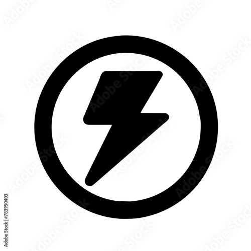 Bolt icon vector graphics element silhouette sign symbol illustration on a Transparent Background