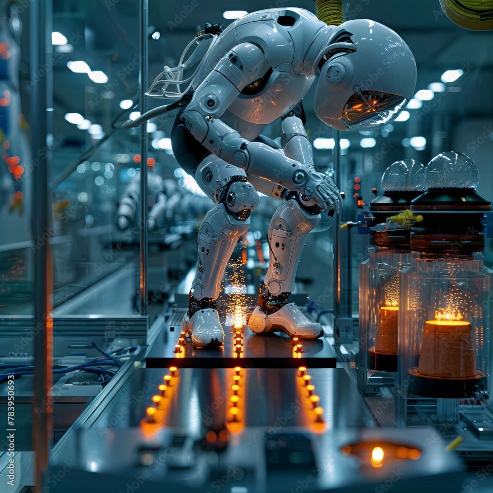 Fototapeta premium The Robotic Touch: Crafting Artificial Limbs with Precision