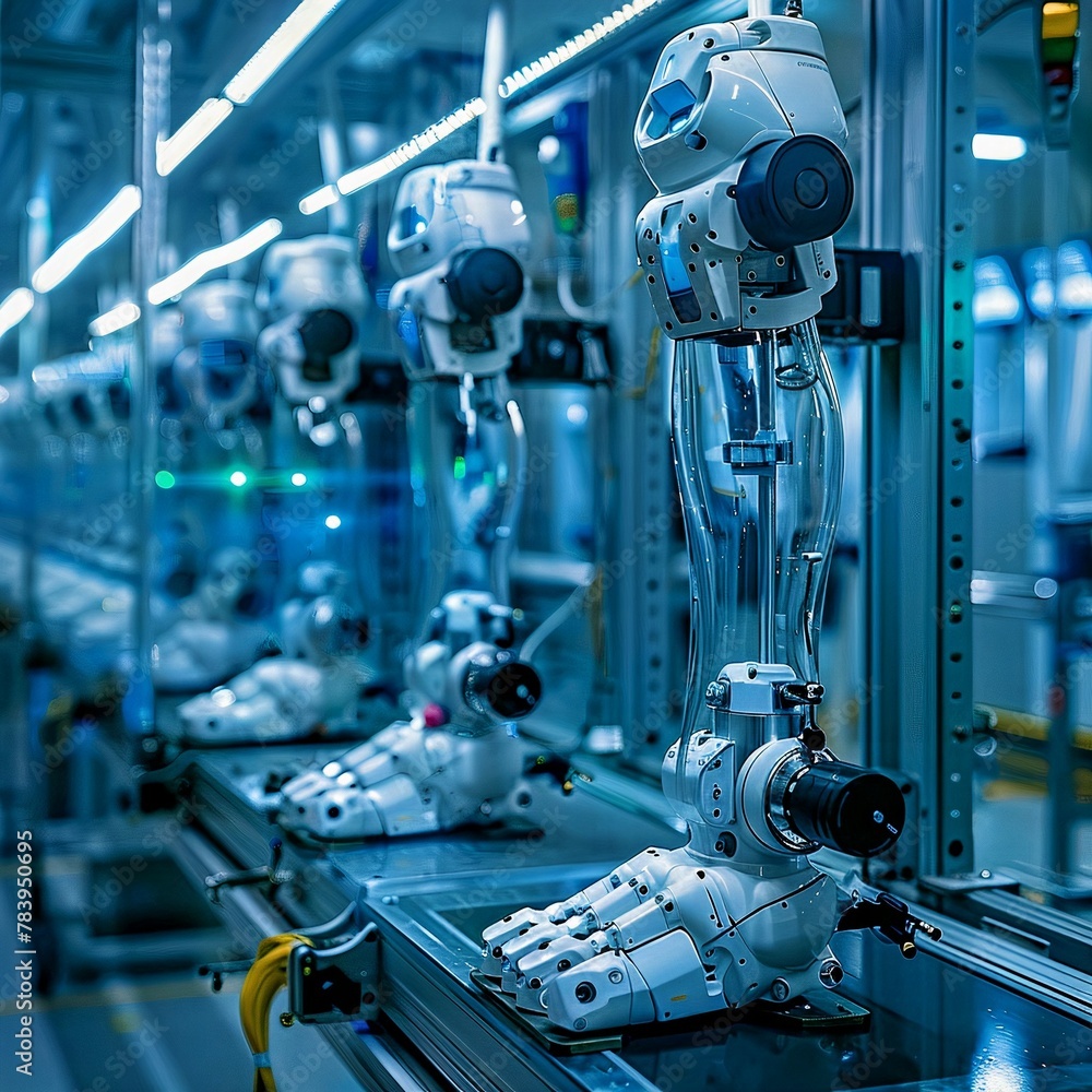 Fototapeta premium Robotic Artisans: The Future of Medical Prosthetics Fabrication