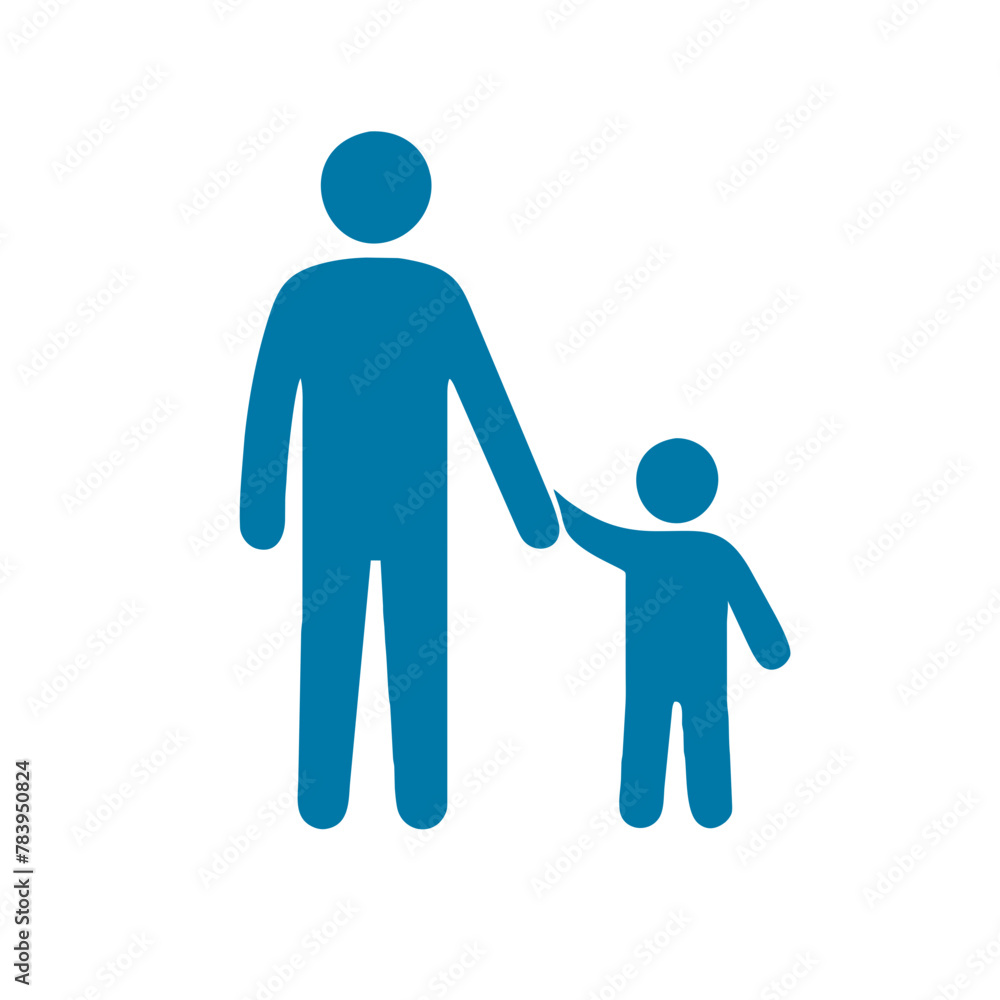 Father and child icon vector graphics element silhouette sign symbol illustration on a Transparent Background