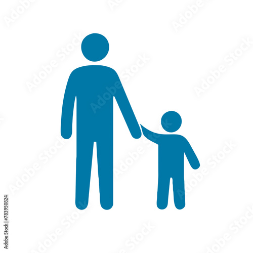 Father and child icon vector graphics element silhouette sign symbol illustration on a Transparent Background