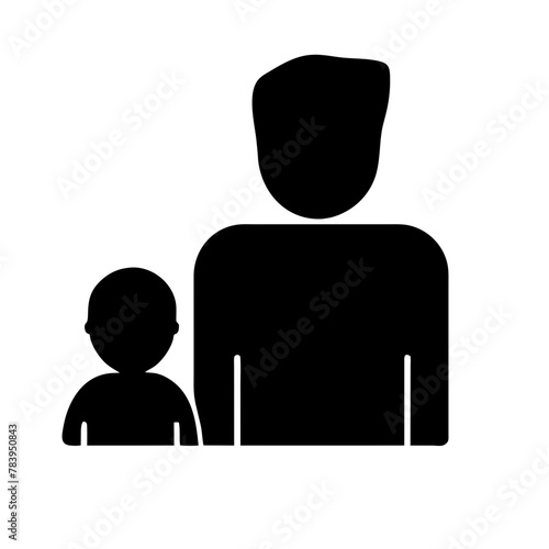 Father and child icon vector graphics element silhouette sign symbol illustration on a Transparent Background