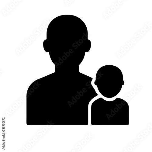 Father and child icon vector graphics element silhouette sign symbol illustration on a Transparent Background