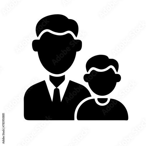 Father and child icon vector graphics element silhouette sign symbol illustration on a Transparent Background