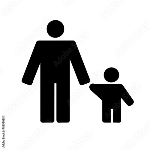 Father and child icon vector graphics element silhouette sign symbol illustration on a Transparent Background