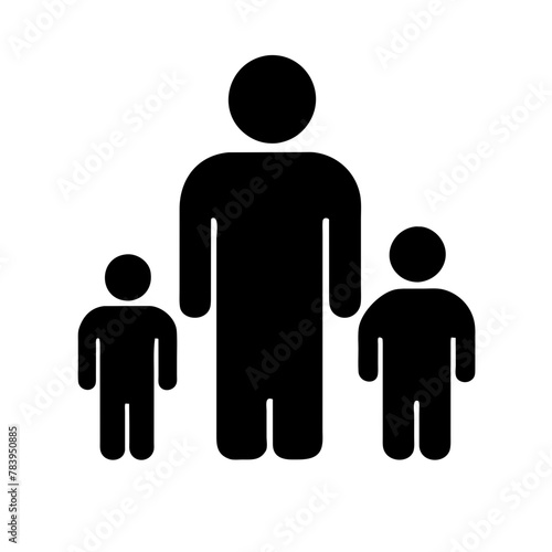 Father and child icon vector graphics element silhouette sign symbol illustration on a Transparent Background